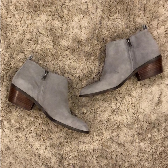 J. Crew Sawyer Gray Suede Leather Ankle Booties - Picture 2 of 8
